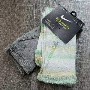 2 pair Nike BIG KIDS Swoosh cushion crew Socks